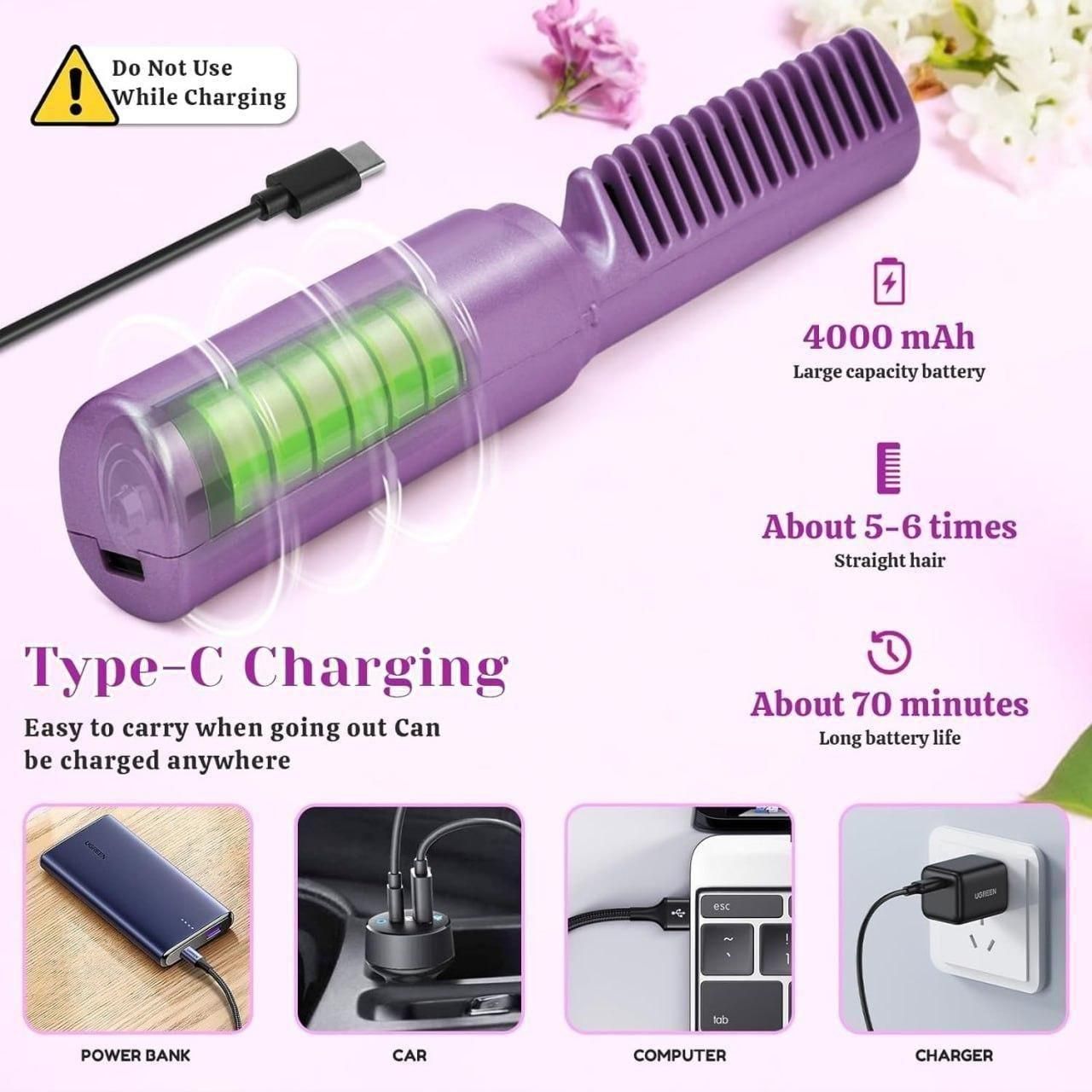 Effora Mini Adjustable Hair Straightener Hot Comb